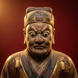 法主公木雕神像
