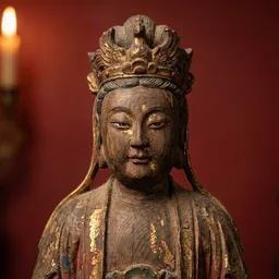 臨水夫人木雕神像