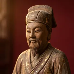 呂洞賓木雕神像