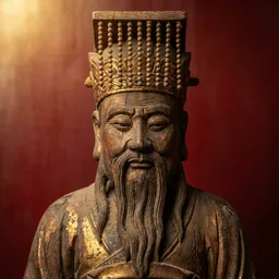 玉皇大帝木雕神像