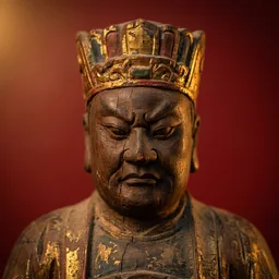 五福大帝木雕神像