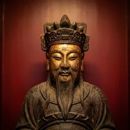 五路財神木雕神像