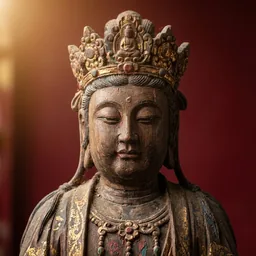 準提菩薩木雕神像